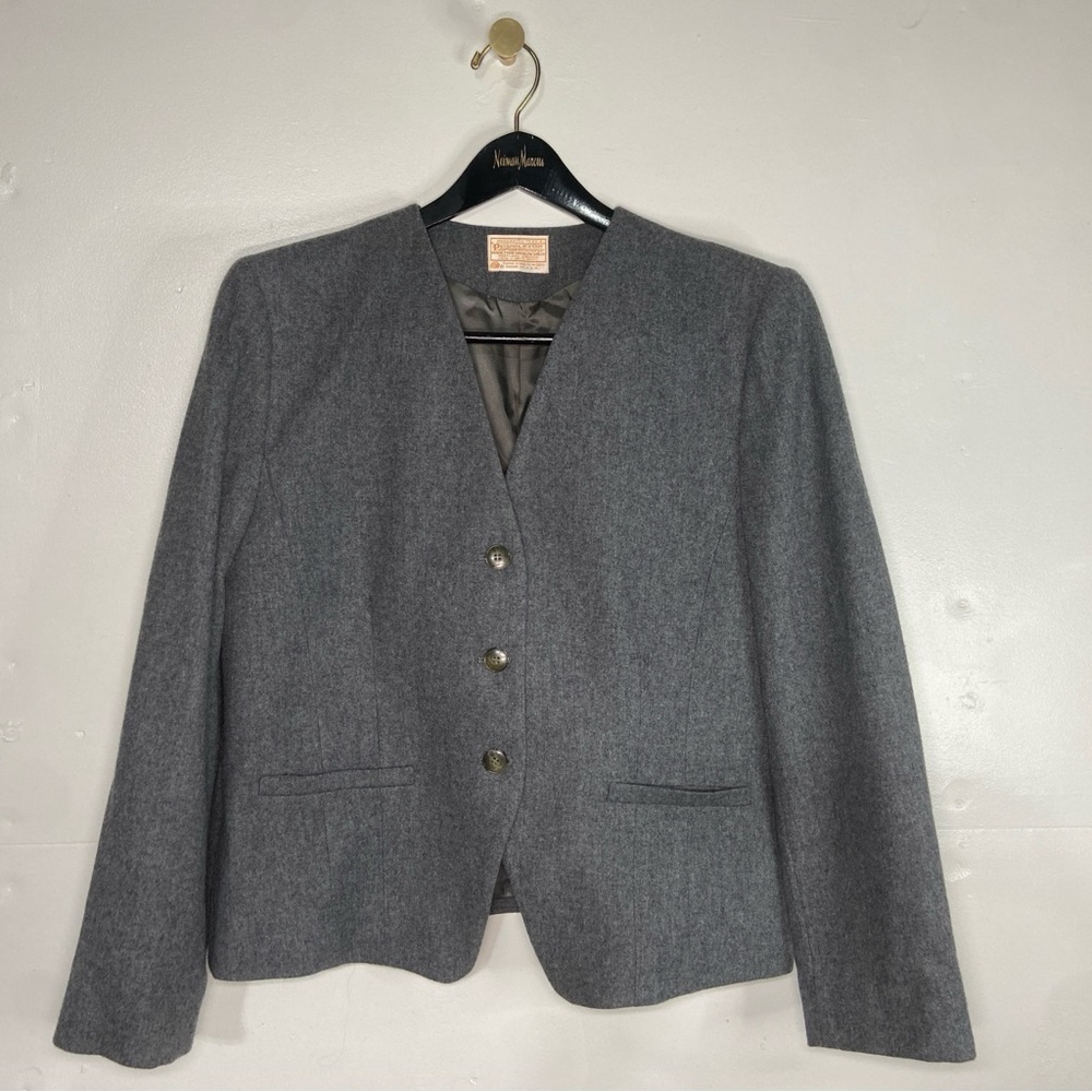 Vintage Pendleton Pure Virgin Wool Suit Jacket Women’s 16 Gray Button Blazer